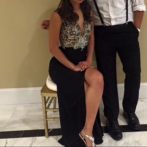 beautiful Aspeed black prom dress, size small,